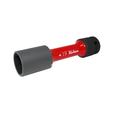 Koken Usa 14145PM.110-19 Ko-ken Usa 1/2 Sq. Dr. Wheel Nut Socket 19mm Extra Thin Walled Length 110mm Color Coded Protector 14145PM.11019