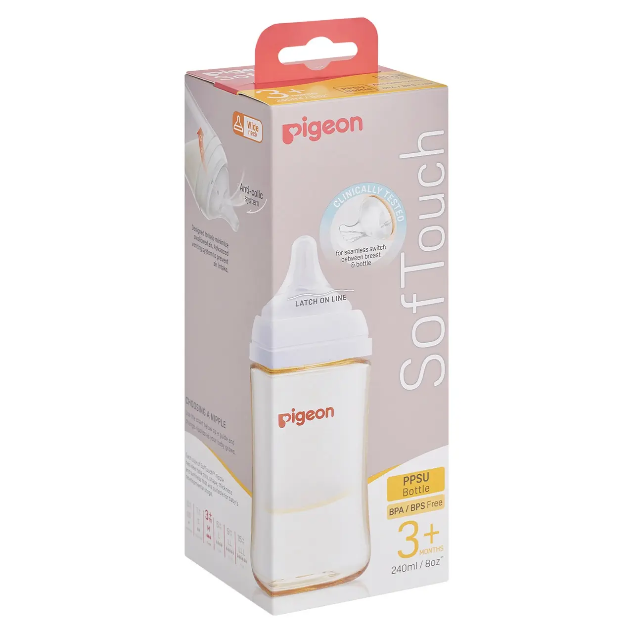 PIGEON SOFTOUCH III BOTTLE PPSU 240ML - Baby