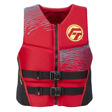 Absolute Outdoor 142500-100-040-26 Full Throttle Men's Rapid-dry Flex-back Life Jacket - L - Red/black