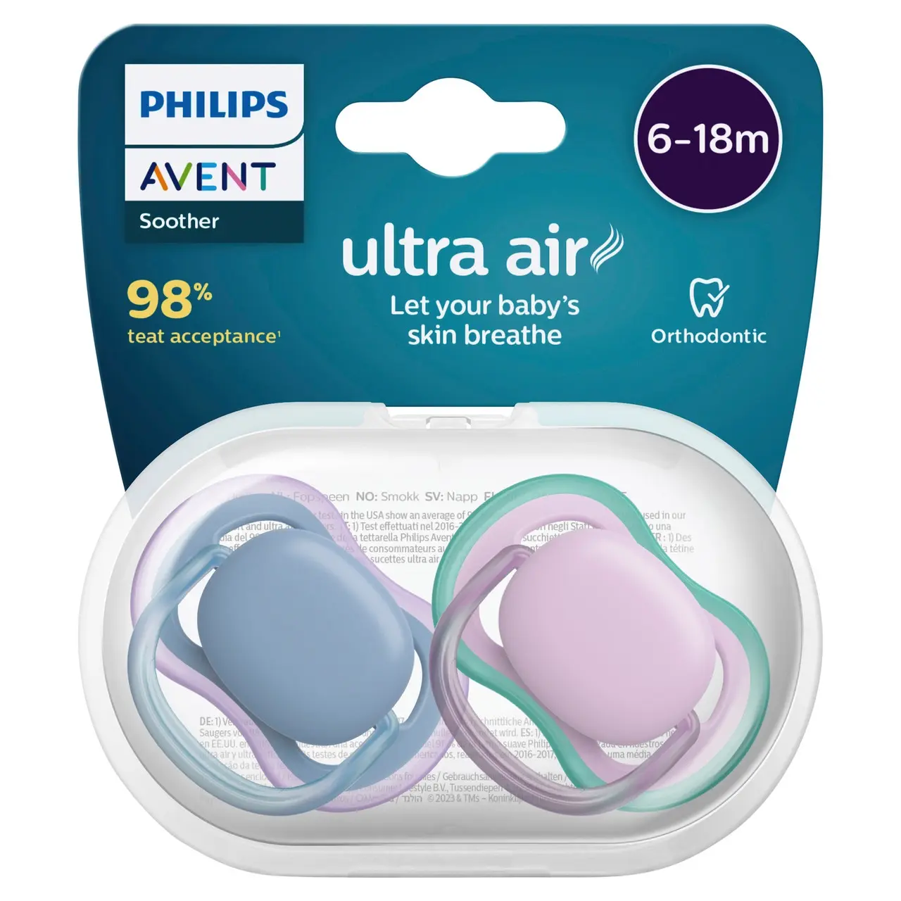 Avent Ultra Air Soother 6-18 Months 2 Pack