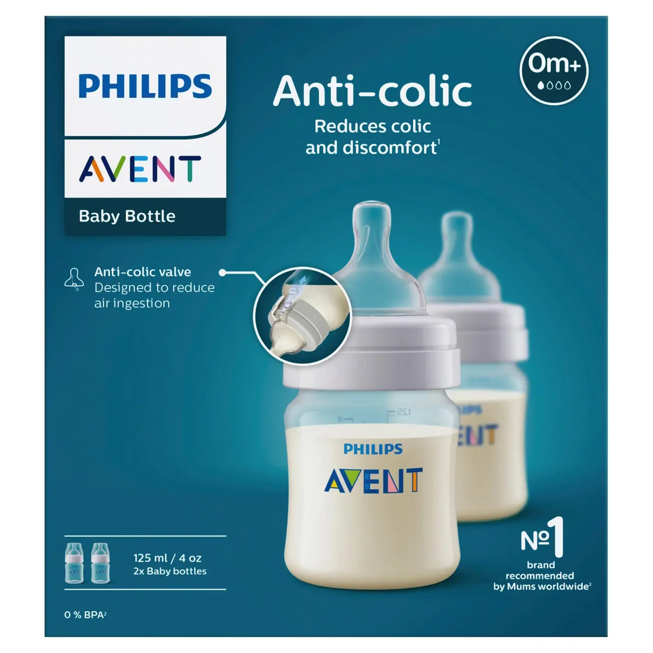 Philips Avent Anti-colic Baby Bottles 2 Pack 125mL