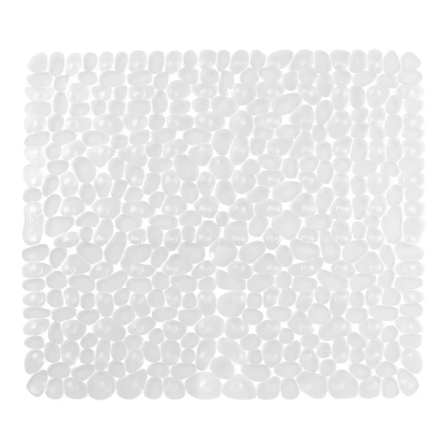 Idesign 56cm Square Adjustable Non-Slip Pebble Shower Bath Tub Floor Mat Clear