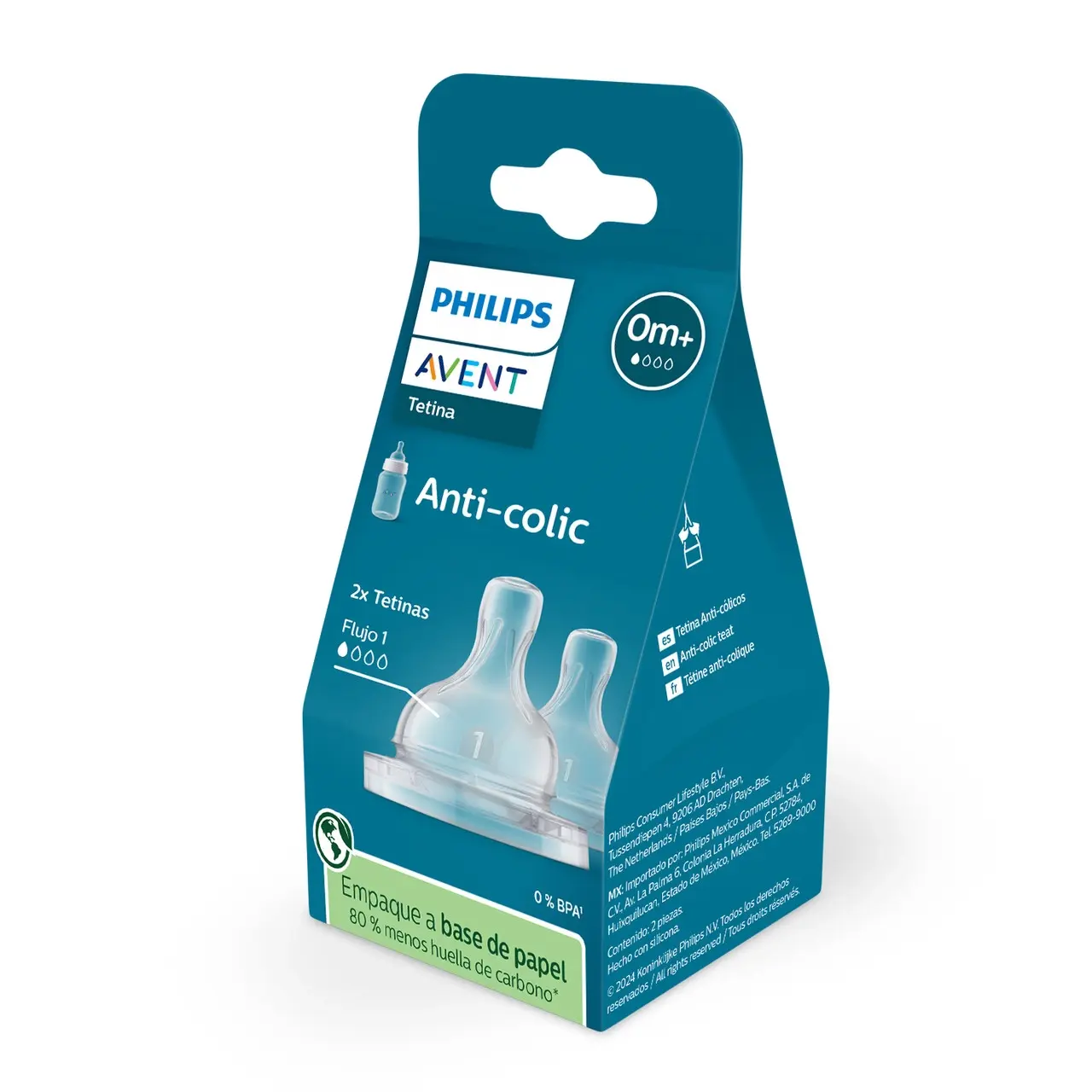 Philips Avent Anti-Colic Teat 0m+ 2 Pack
