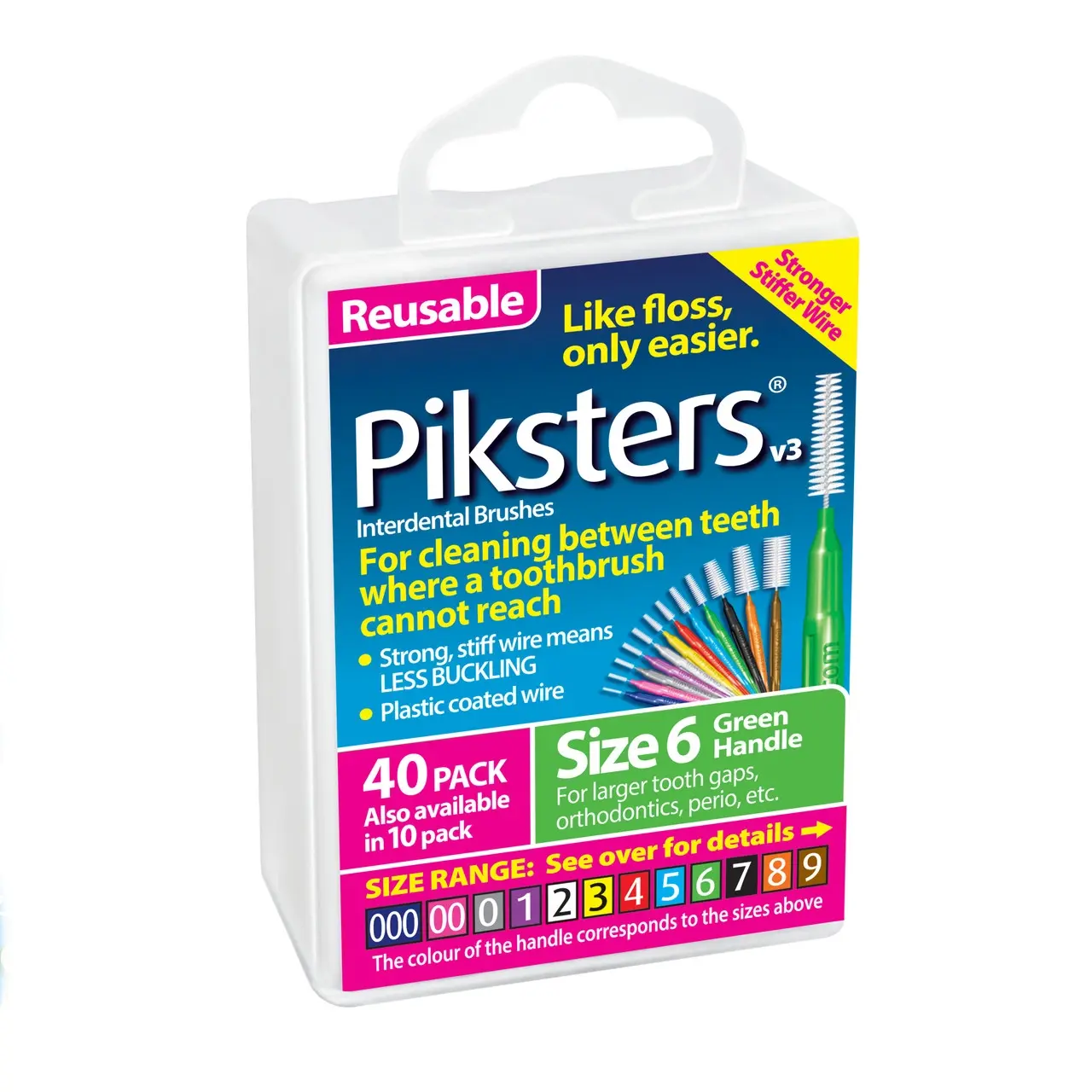 Piksters(R) Interdental Brushes Green Size 6 40pk - Health