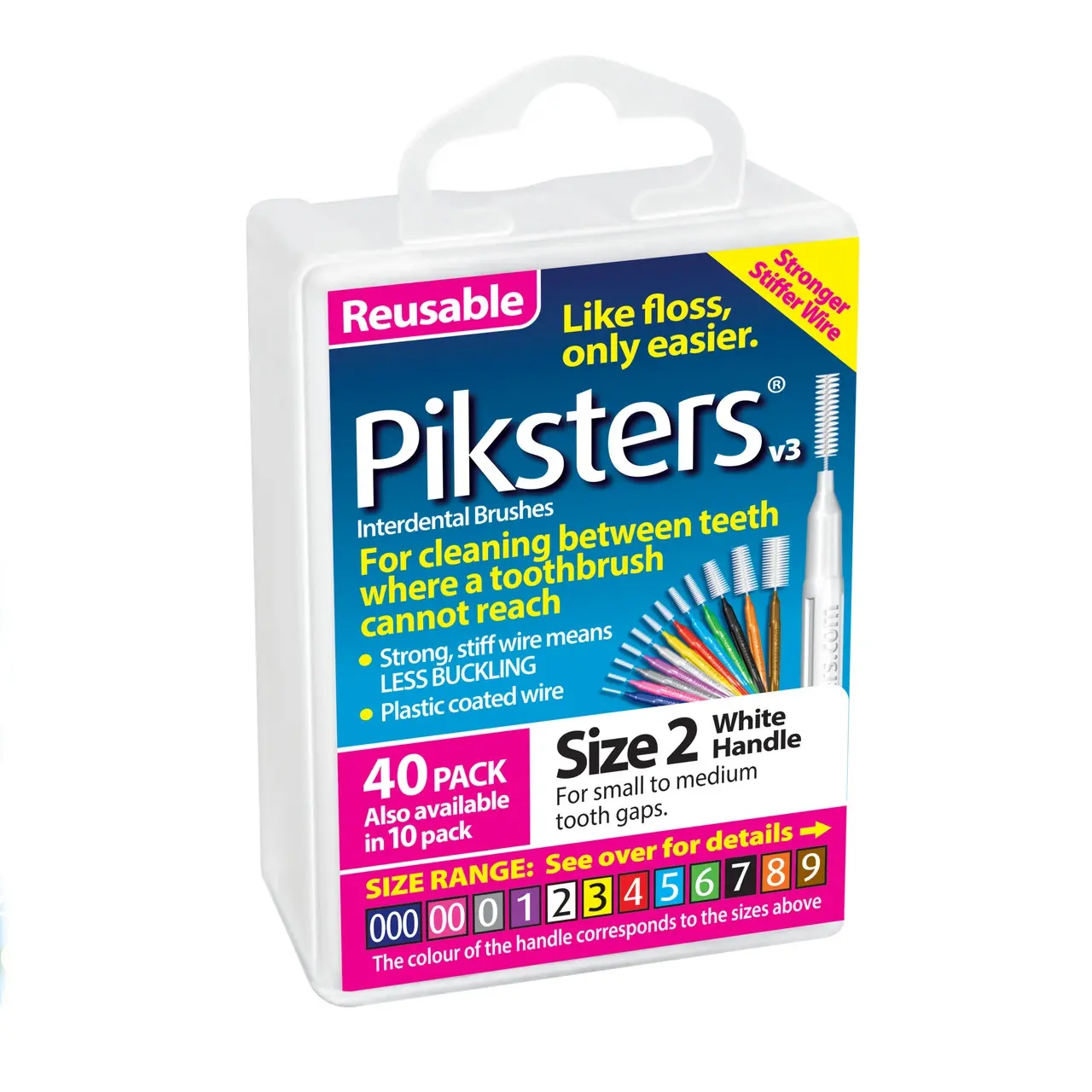 Piksters(R) Interdental Brushes White Size 2 40pk - Health