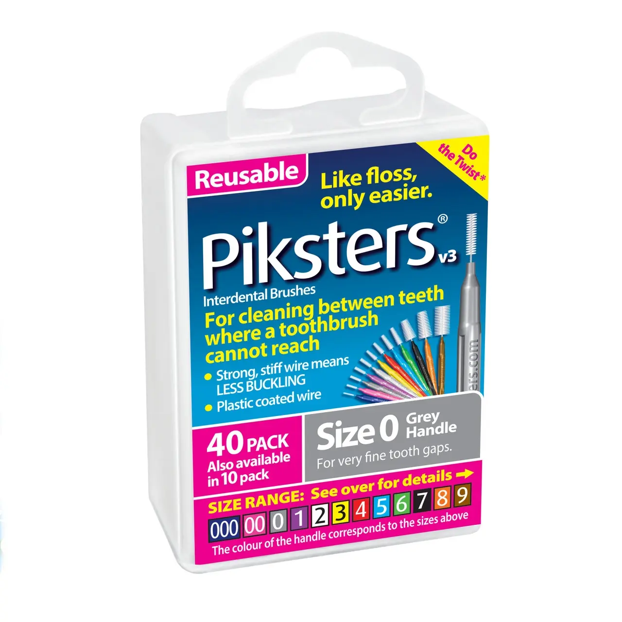 Piksters(R) Interdental Brushes Grey Size 0 40pk - Health
