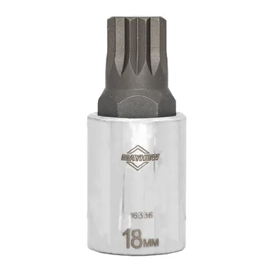 Mayhew 16336 Mayhew 18 Mm Triple Square Short Insert Socket Bit, 1/2-inch Drive