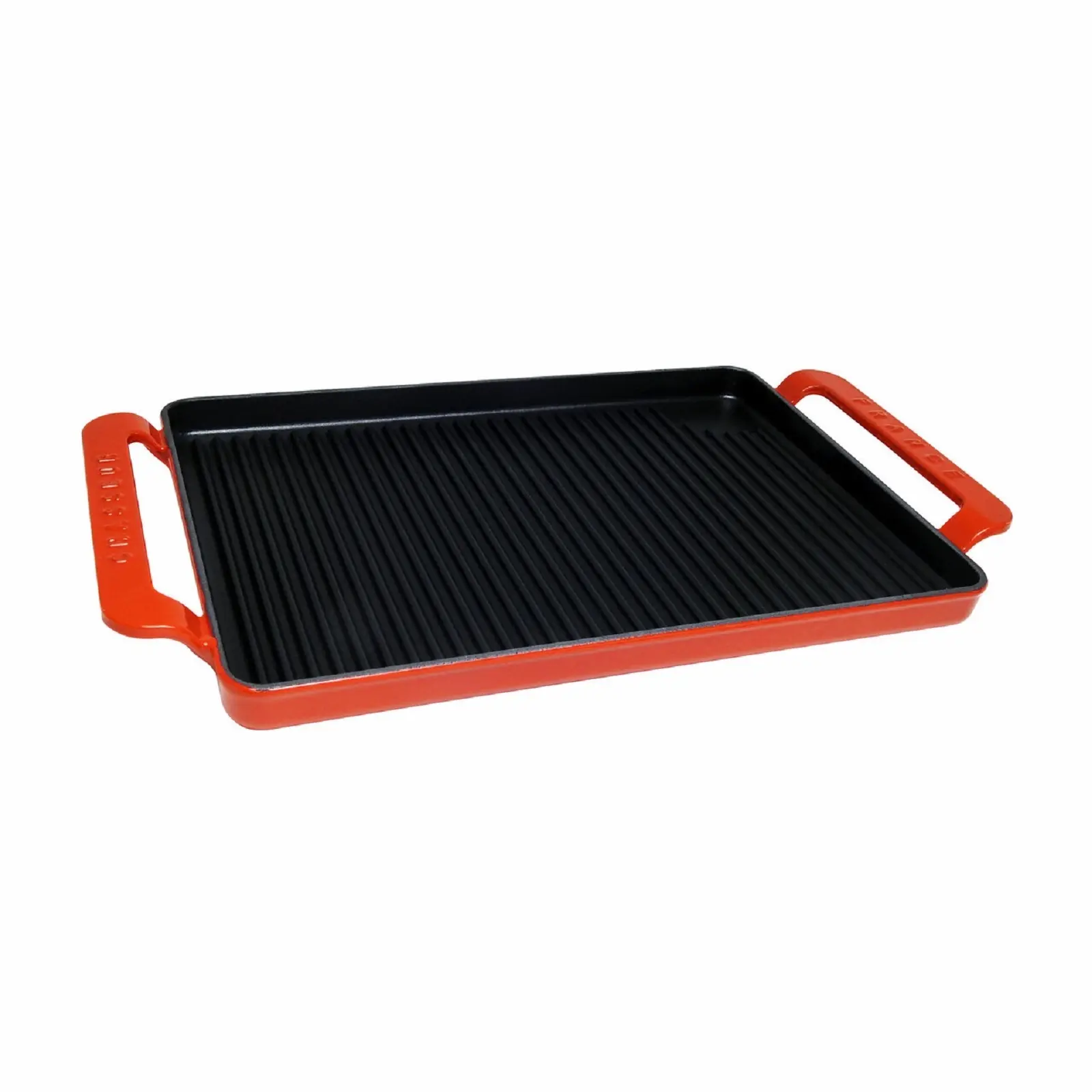 CHASSEUR INFERNO RED 42 x 24cm CAST IRON RECTANGULAR GRILL TRAY - Home & Garden