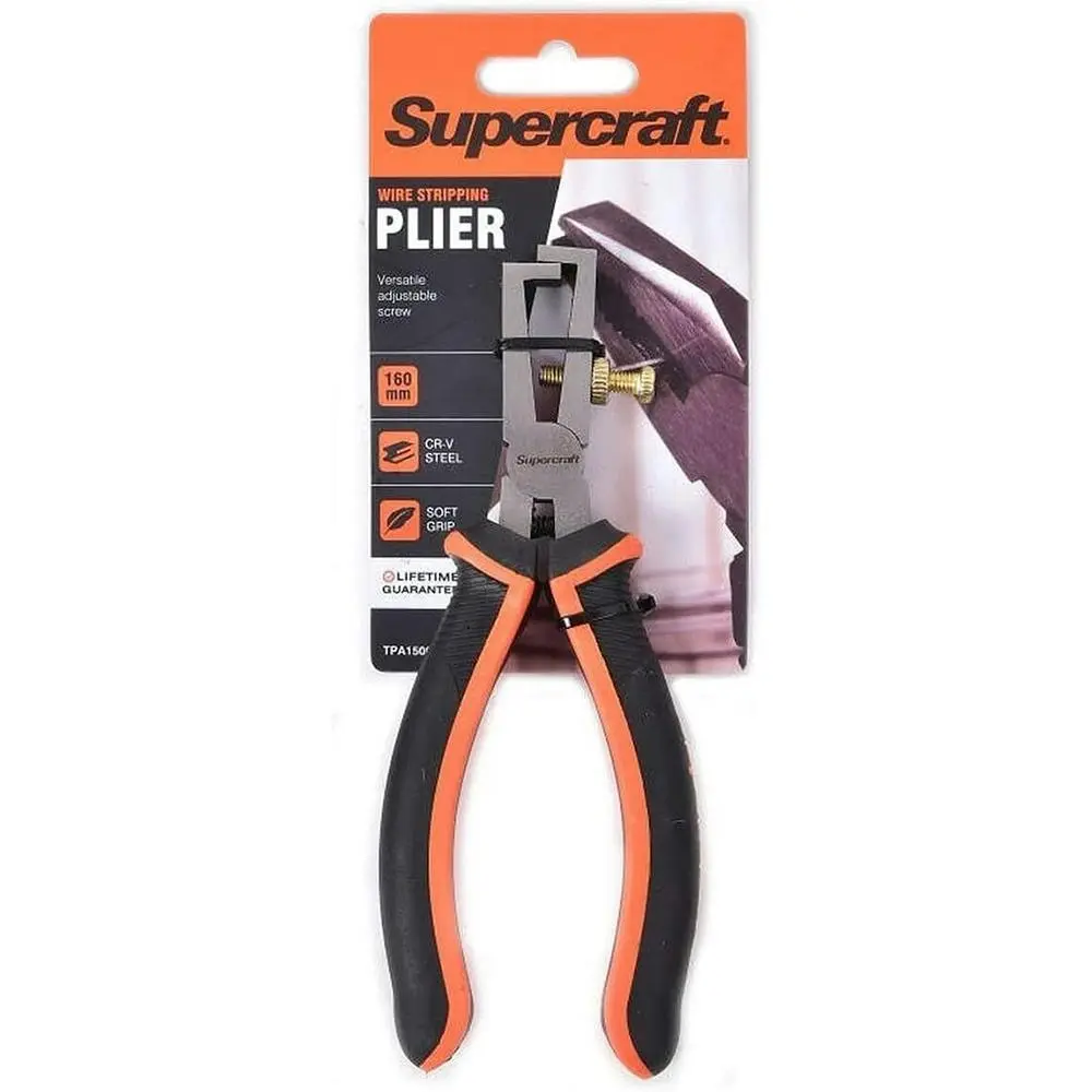 Supercraft Wire Stripping Pliers Carbon Steel 150mm With Soft Grip Handles - Hardware