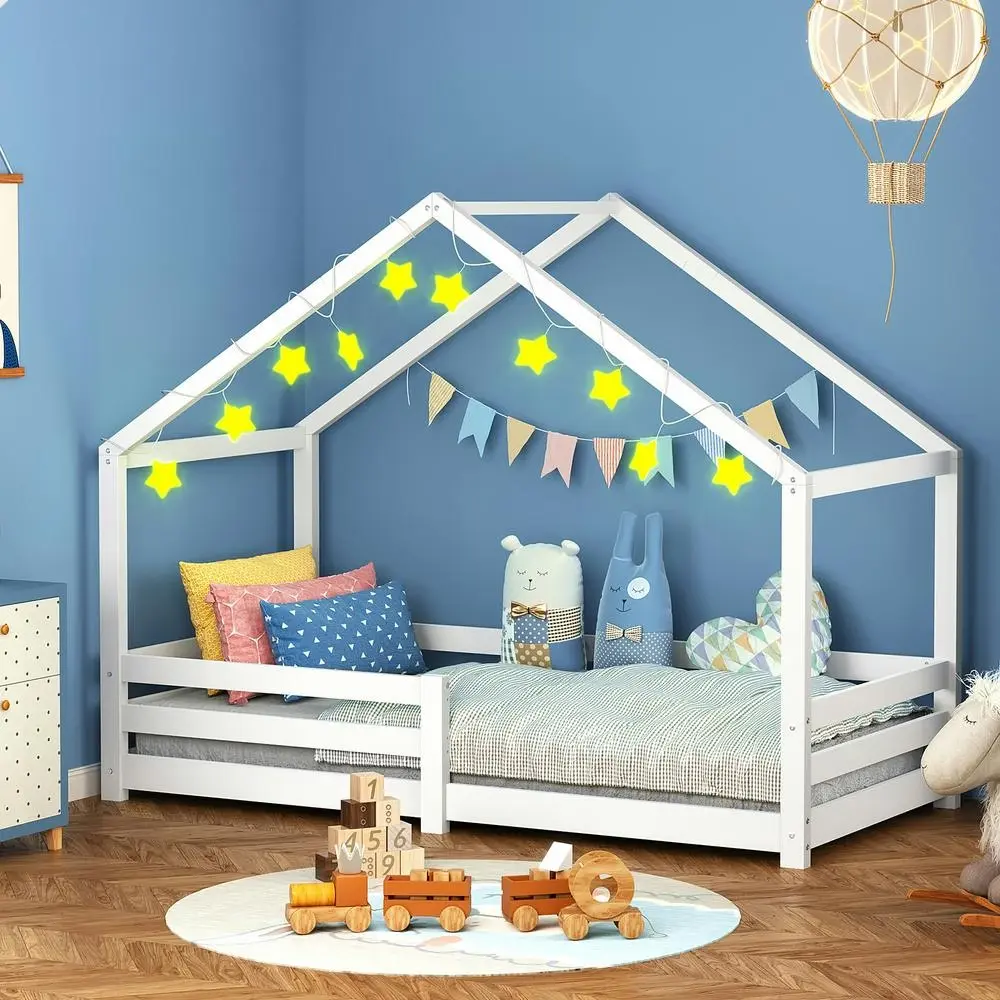 Alfordson Bed Frame Wooden Mattress Base Single White Nellie - Furniture