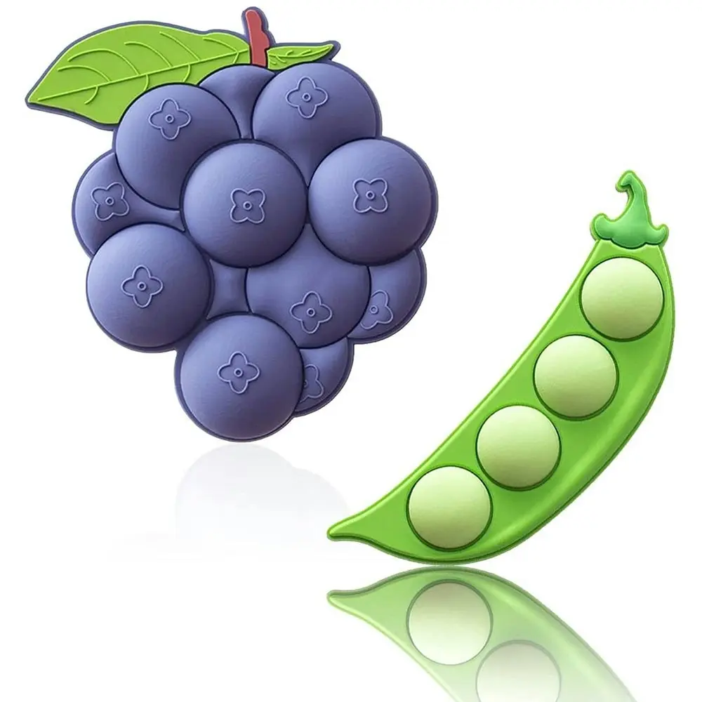 4Pcs 3D Magnetic Refrigerator Sticker Pea/Grape Magnetic Sticker Decal Ornaments - Hobbies