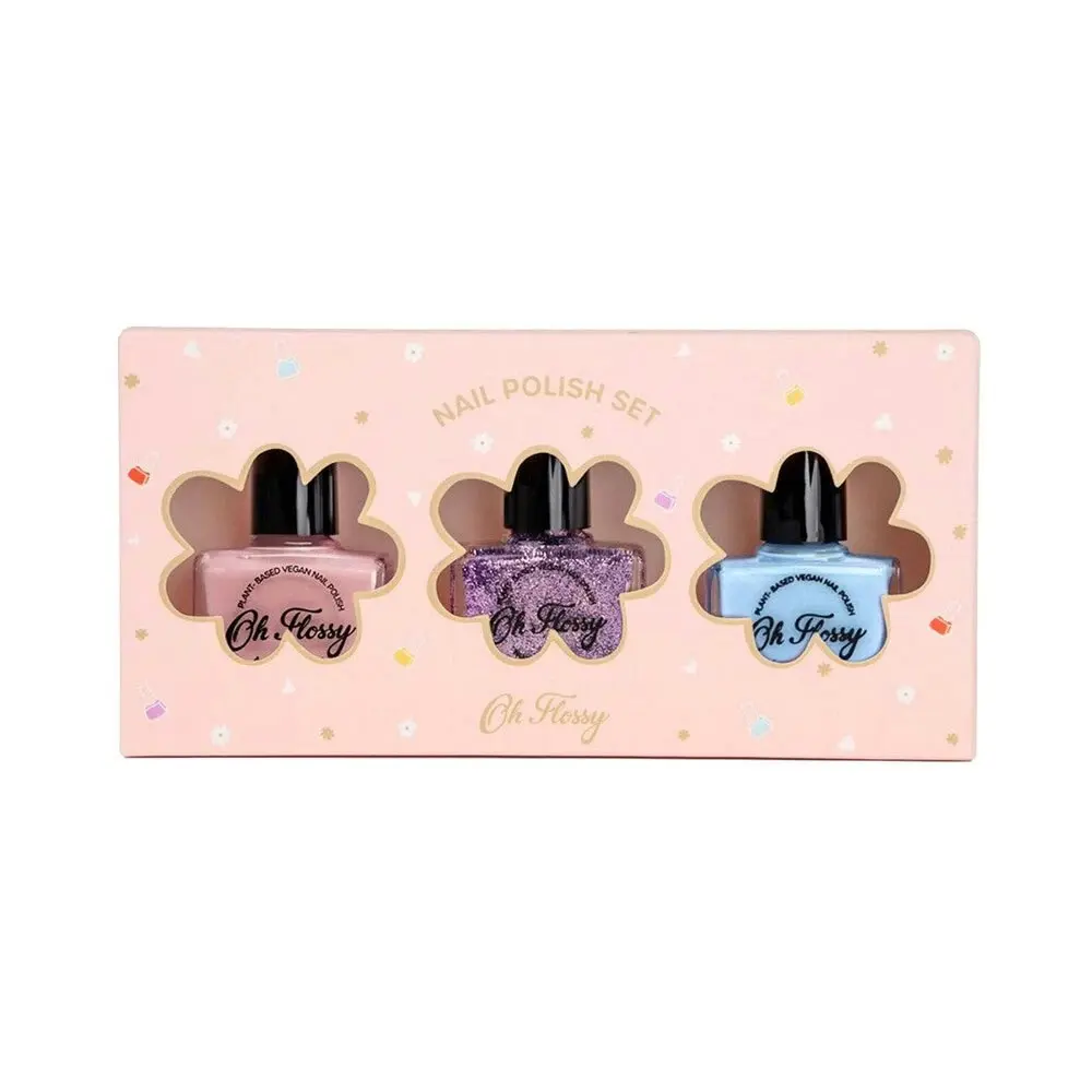 3pc Oh Flossy Storytime Kids/Childrens Nail Polish Enamel Gift Box Set 3y+ - Beauty