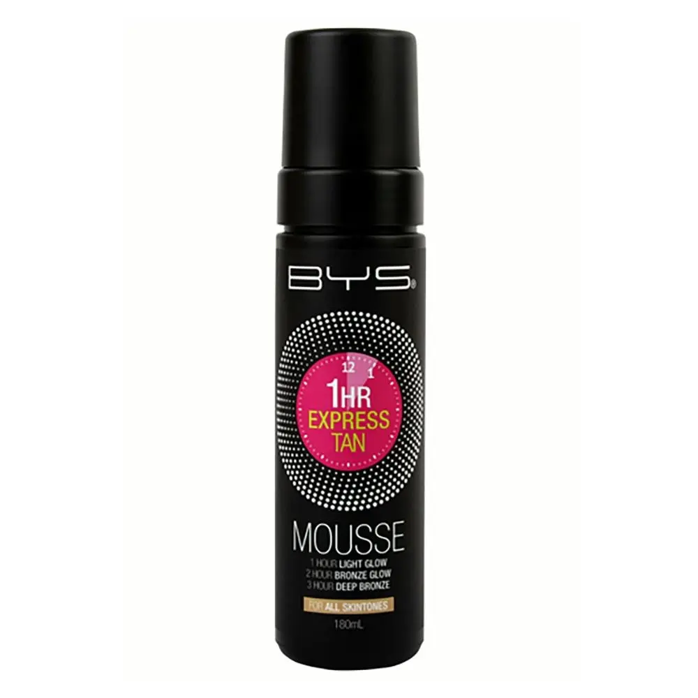 BYS 1 Hour Express Tan Mousse All Skin Tones Makeup Light Glow/Deep Bronze 180ml - Beauty