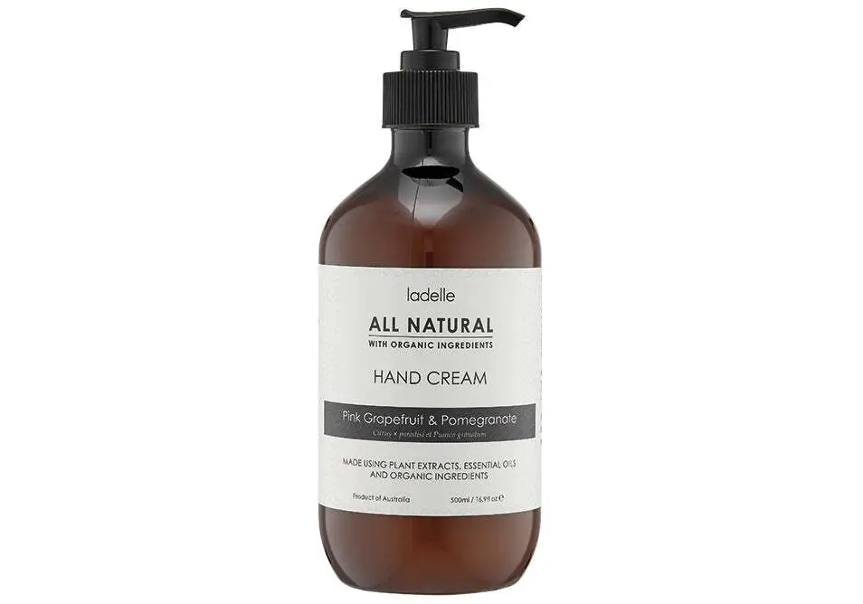 Ladelle All Natural Plant Based Grapefruit/Pomegranate Scented 500ml Hand Cream - Beauty
