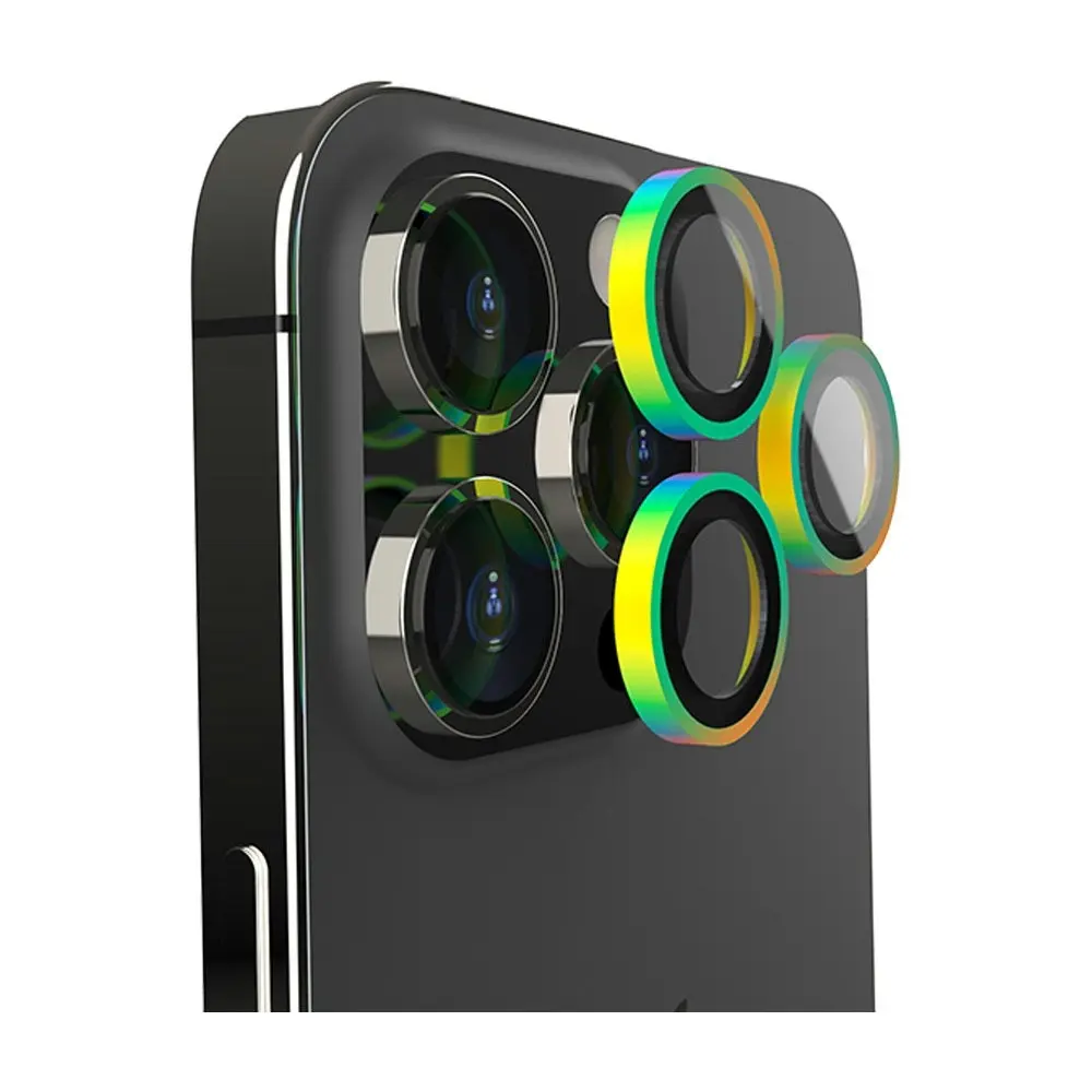 EFM 9H Tempered Glass Camera Lens Armour Protector For iPhone 14 Pro Max Rainbow - Electronics