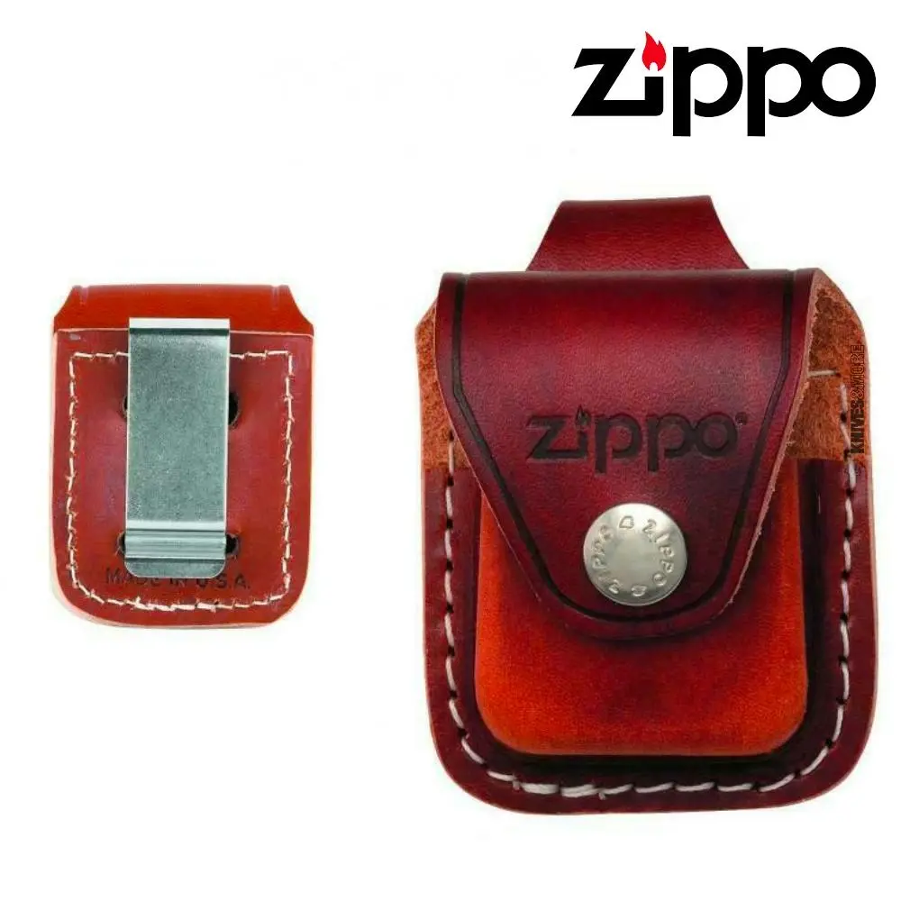 Zippo Brown Leather Pouch With Clip - Sports & Outdoor