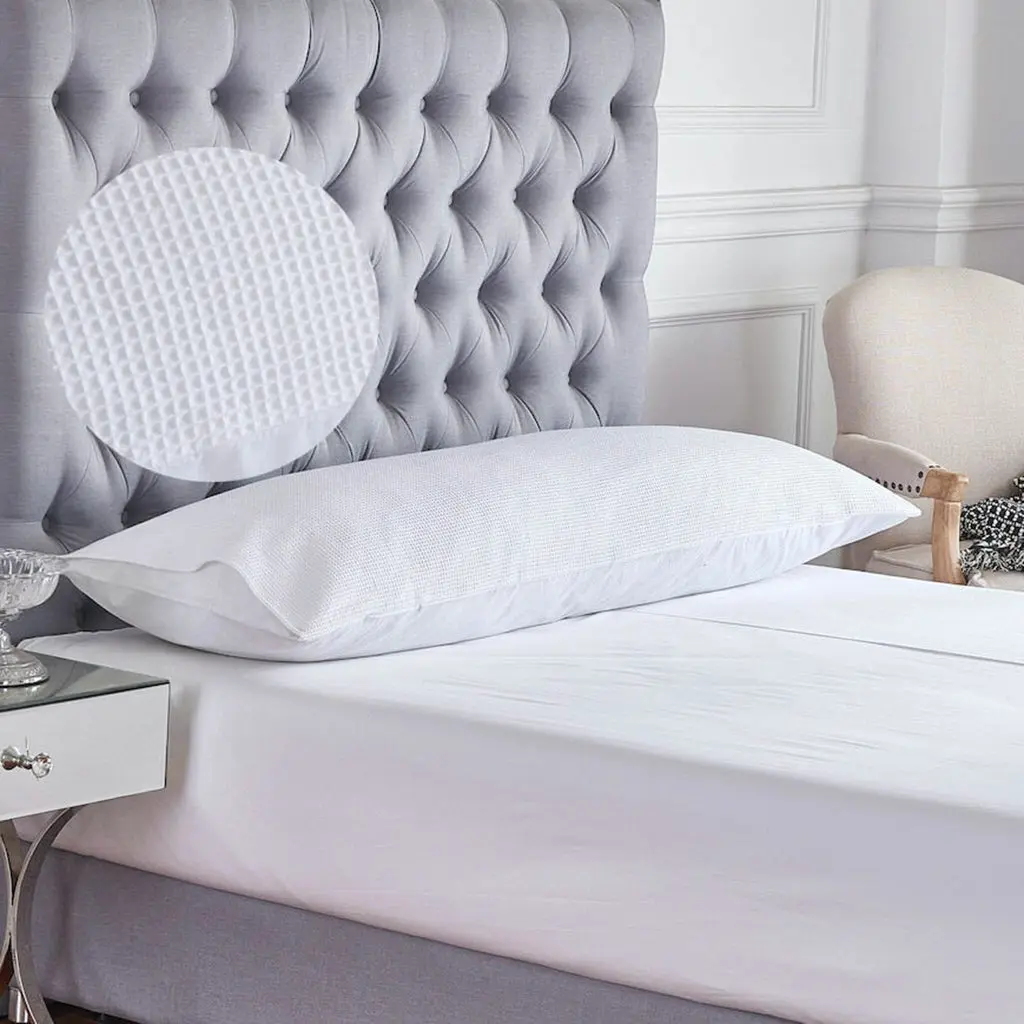 100% Premium Cotton Waffle White Body Pillow slip pillowcase Cover 48x150cm - Home & Garden