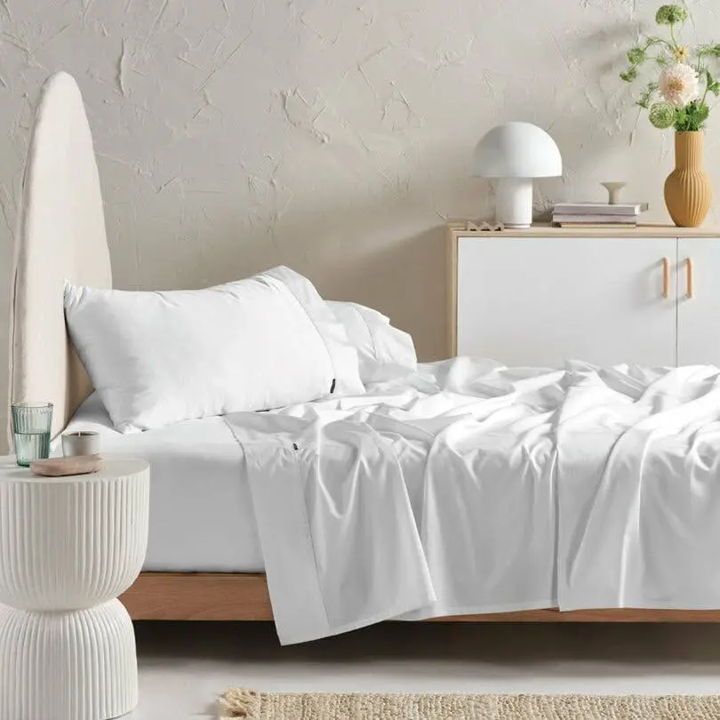 Linen House Augusta 500TC White Split King Sheet Set - Home & Garden
