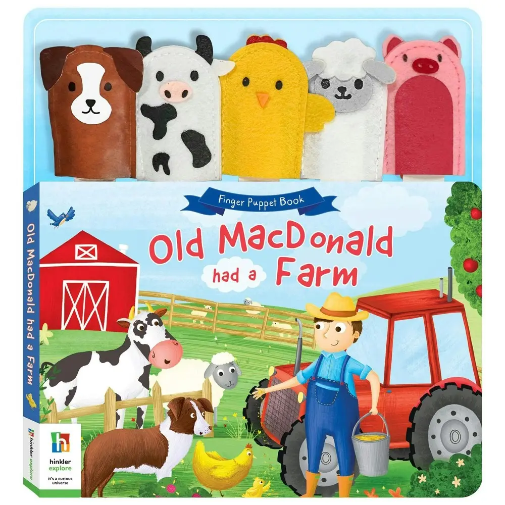 Building Blocks Old MacDonald Had a Farm Sing Along Puppet Book/5pc Felt Fingers - Entertainment