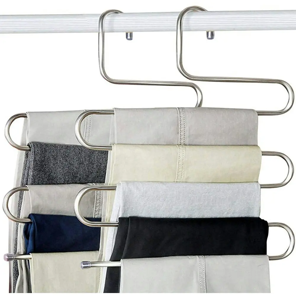 3 Pack 5 Layers Metal Magic Pants Hangers - Home & Garden