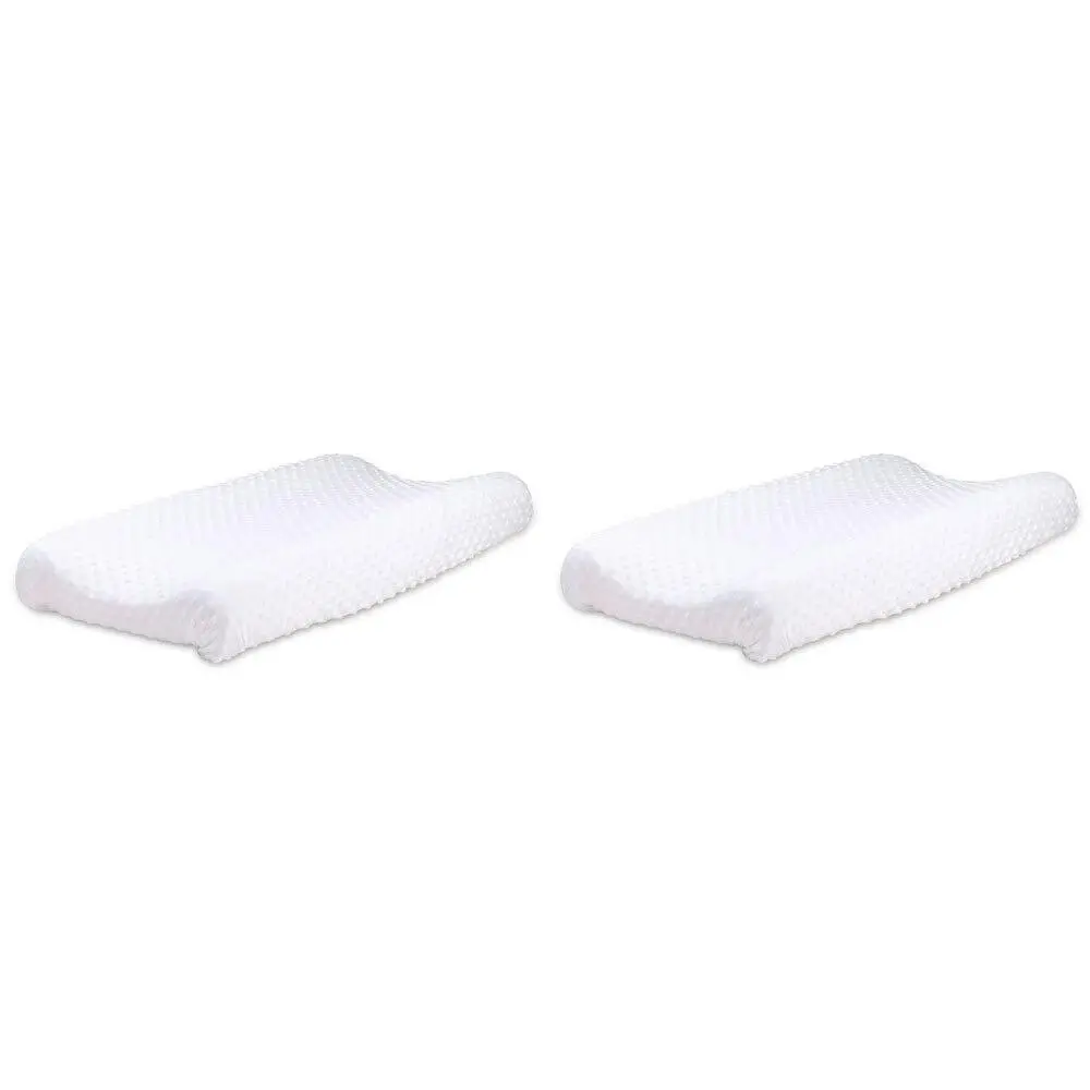 2x Little Haven Infant Polyester Change Pad Cover Sleeve Dot Velour 81cm White - Baby