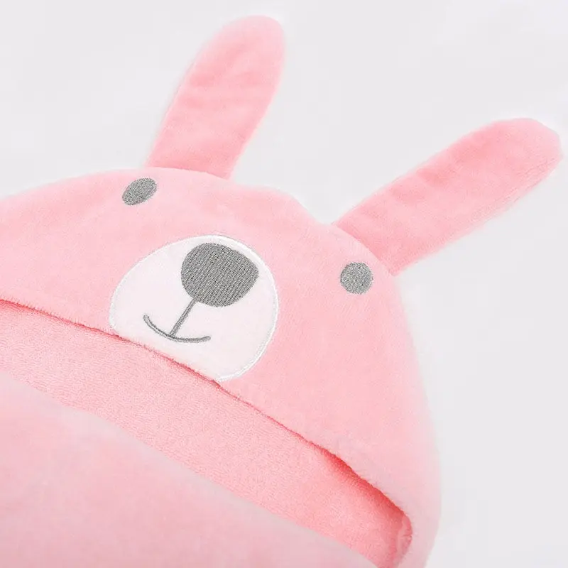 100% cotton 350gsm Baby Rabbit Design Hooded Towel 70x125cm - Home & Garden