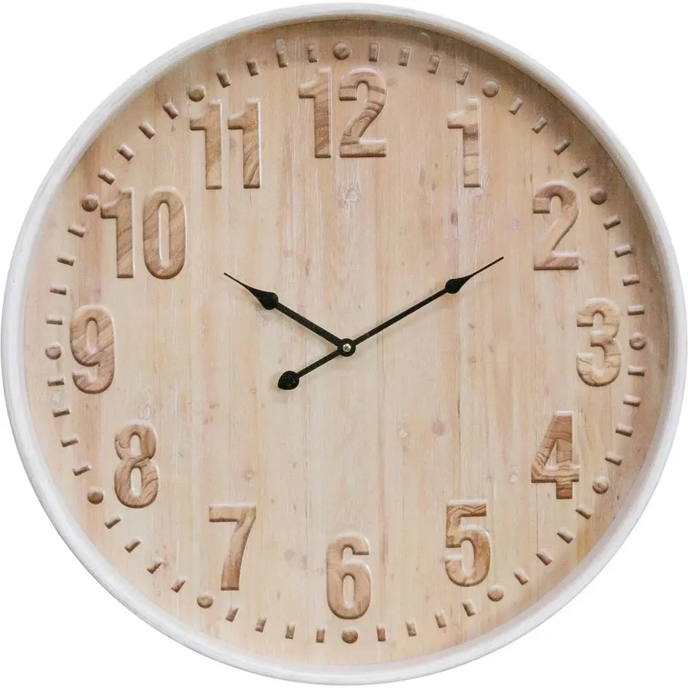 LVD Bayglass Hanging Wall Clock Analogue 60cm Round Home/Office Room Decor - Home & Garden