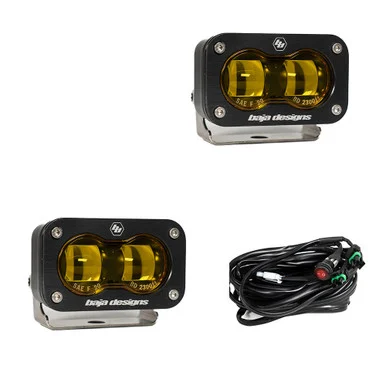 Baja Designs 237811 S2 SAE LED Auxiliary Light Pod Pair - Amber