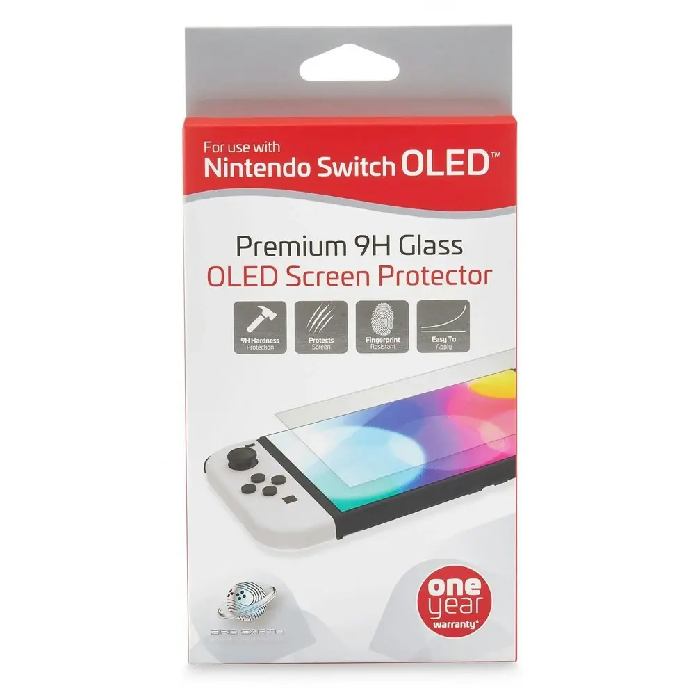 3rd Earth Premium Tempered Glass Screen Protector Guard For Nintendo Switch OLED - Electronics