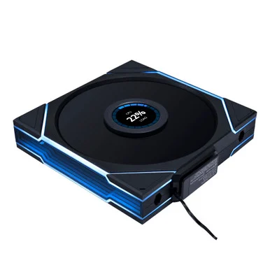 Lian Li 14RTLLCD1W1B Wireless 140mm ARGB Case Fan LCD Reverse Blade Single Black