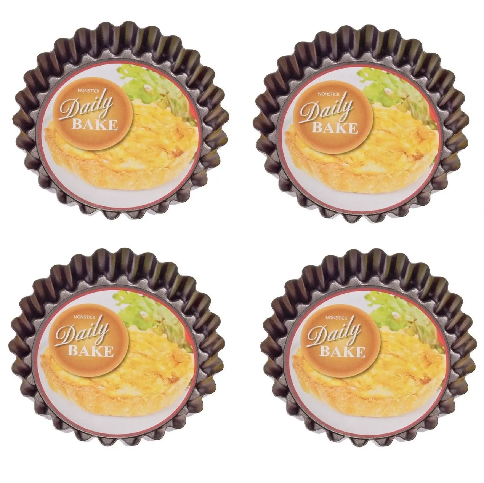 DAILY BAKE MINI-QUICHE PAN WITH LOOSE BASE 10cm x 2cm - SET OF 4