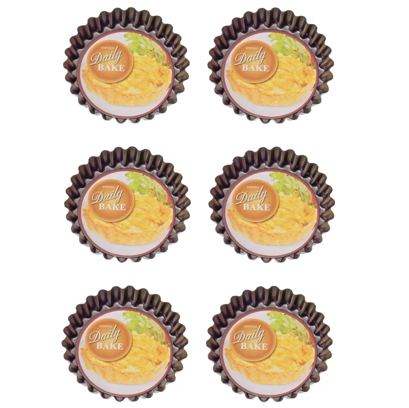 DAILY BAKE MINI-QUICHE PAN WITH LOOSE BASE 10cm x 2cm- SET OF 6
