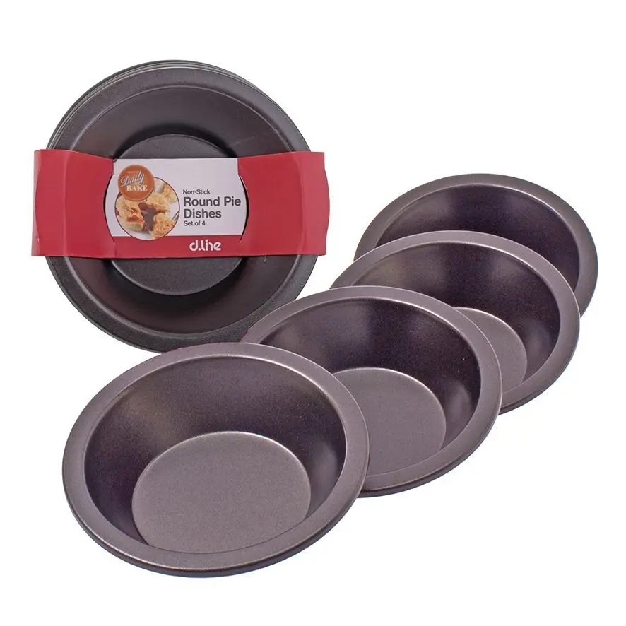 DAILY BAKE 12cm x 3cm NON STICK MINI PIE PANS SET OF 4 - Home & Garden