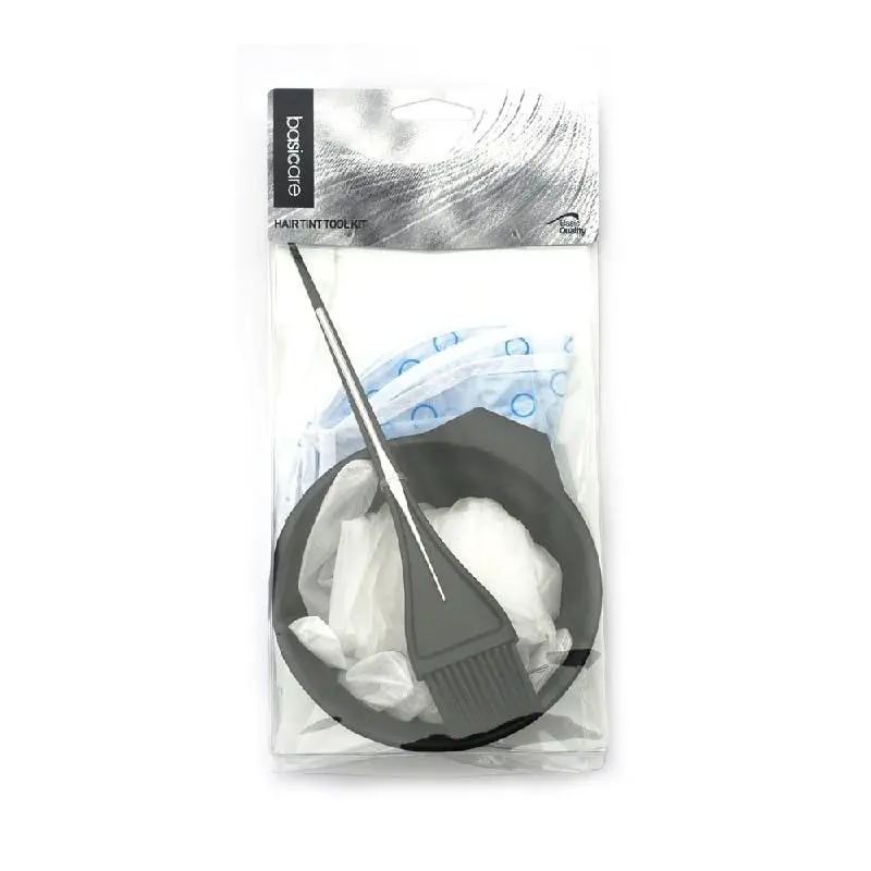 Basicare Hair Tint Tool Kit with Bowl Brush Cap Gloves and Pouch - Beauty