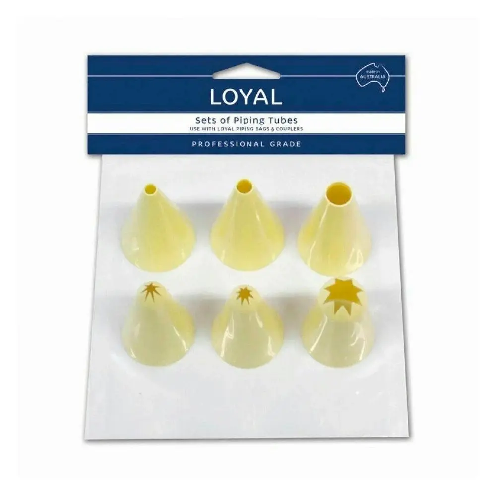 Loyal Piping Icing Nozzle Star and Plain Assorted Tube Set of 6 - Home & Garden