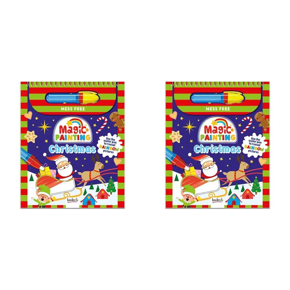 2x Bookoli Magic Painting Mess Free Christmas Reveal Activity Book w/ Pen Kids - Entertainment