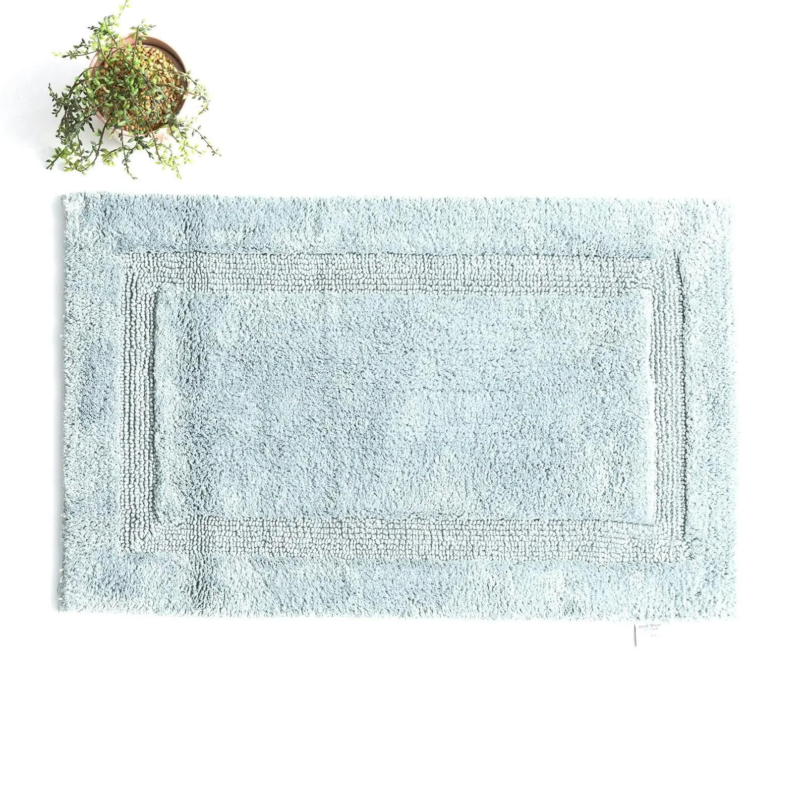 Renee Taylor Soho 80cm Cotton Bathroom/Toilet Floor Mat/Rug Reversible Silver - Home & Garden