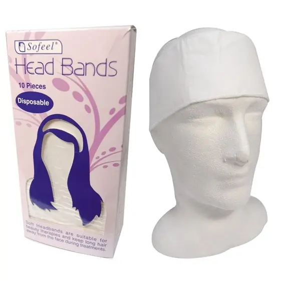 Sofeel Headbands Cotton Cloth with Adjustable Easy Fastening 7.5x65cm White 10 Pack - Beauty