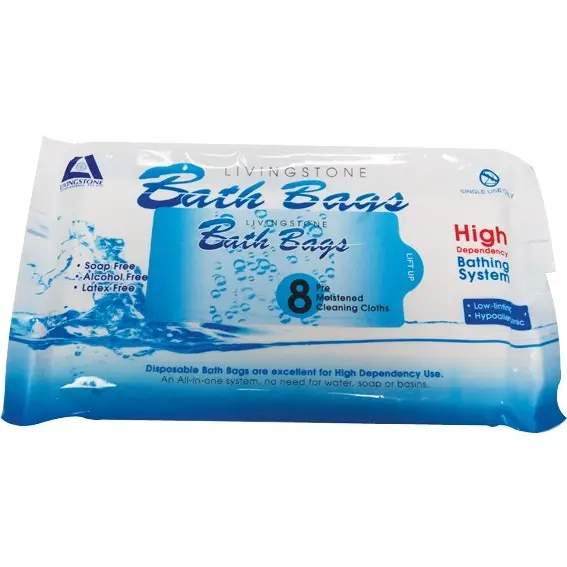 Livingstone Bath Bag Wet Wipes 19x18.5cm 50 Packs x8 - Beauty