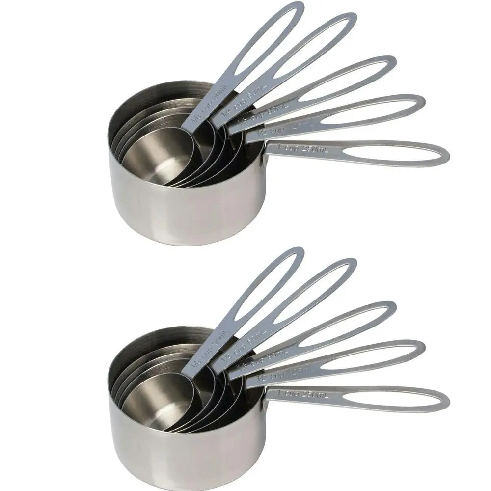 2x 5pc Cuisena Stainless Steel Measuring Cups Scoop Baking/Kitchen Utensil Set - Home & Garden