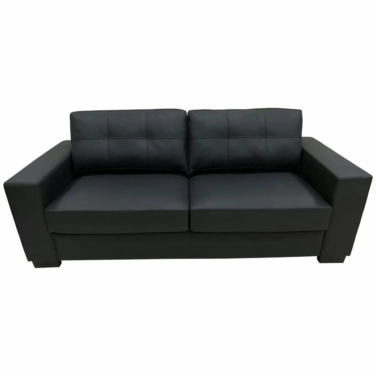 SILC Global Bari 2.5 Seater Sofa Bed PU Black - Furniture