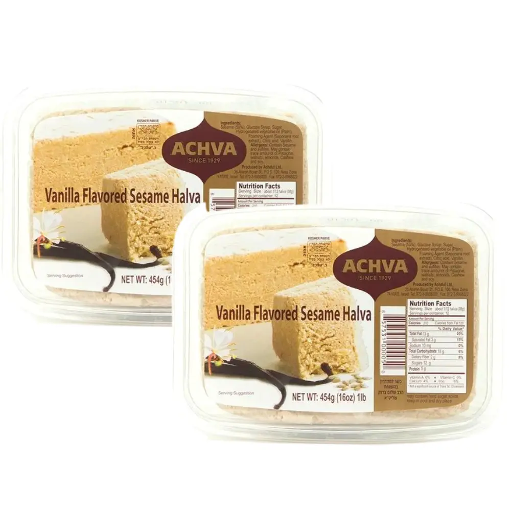 Achva Vanilla Sesame Halva 454g x 2 - Groceries