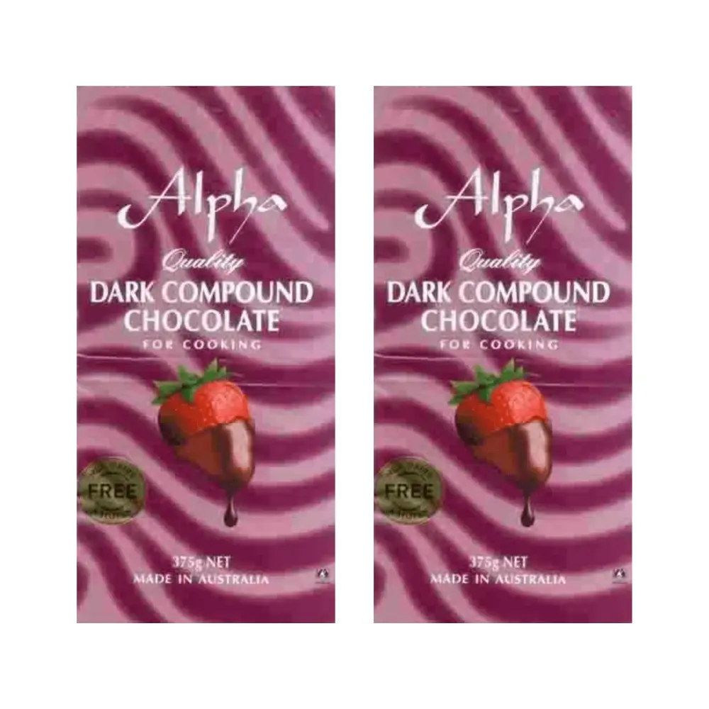 Alpha Dark Compound Cooking Chocolate 375g x 2 - Groceries