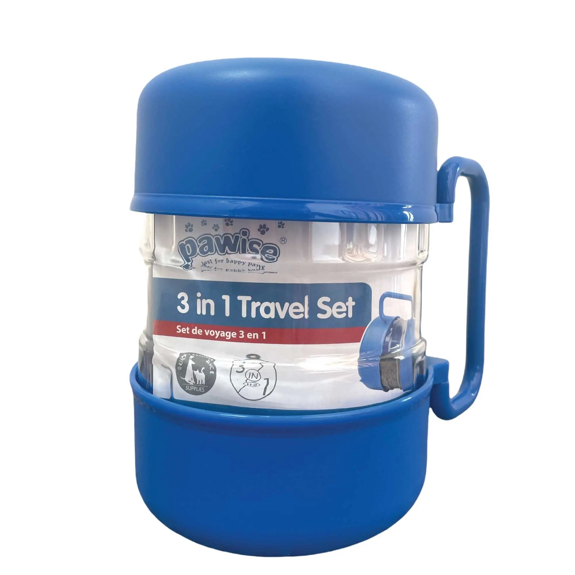 3 In 1 Pet Travel Food Water Bowl Set Dog Cat Portable Feeding Carry Container - Pets