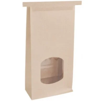 Bagcraft 300249 Stand-up Window Bakery Bag, 4.75 X 2.5 X 9.5, Natural, 500/carton