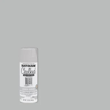Rustoleum 302592EA Ultra Matte Chalked Paint, Matte Aged Gray, 12 Oz Aerosol Can