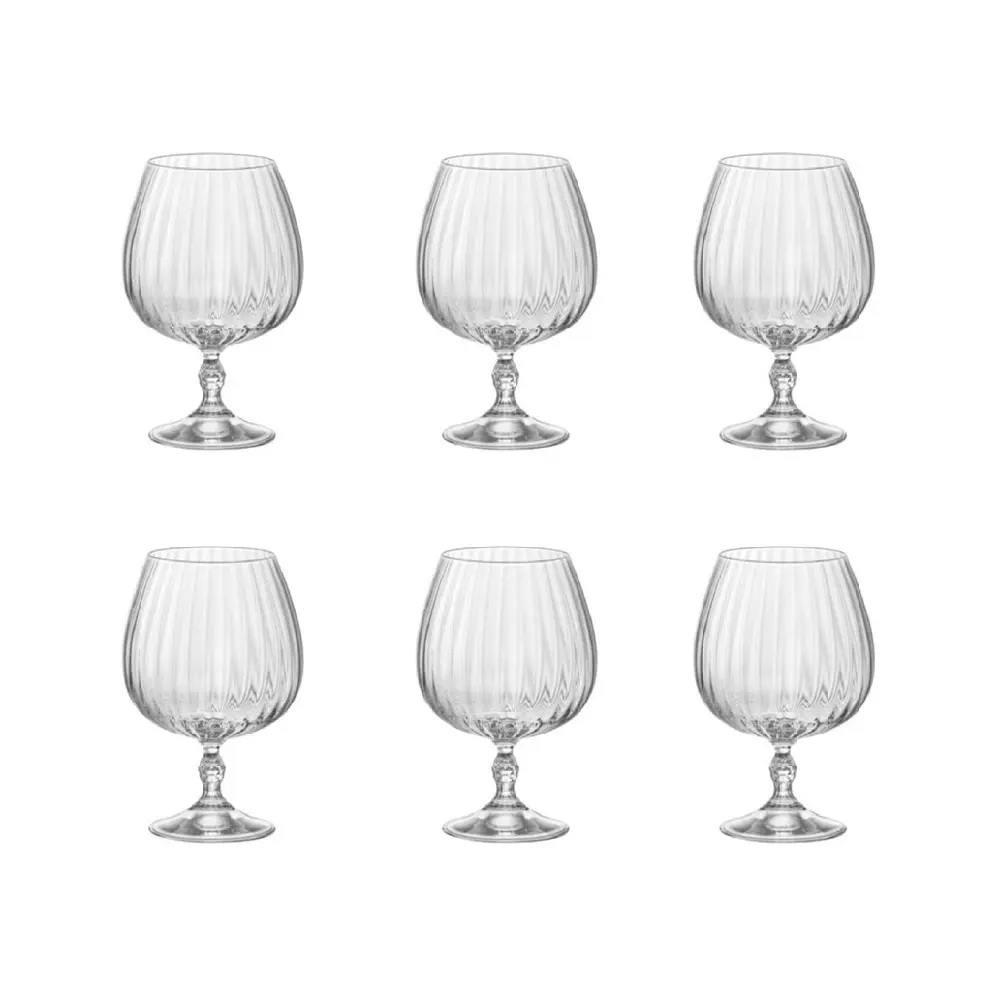 BORMIOLI ROCCO AMERICA '20s 650ml COGNAC GLASSES SET 6 - Home & Garden