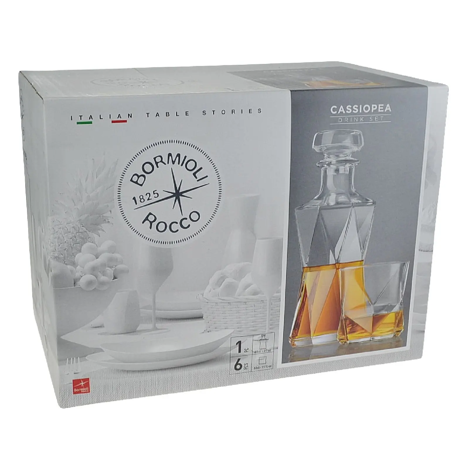 BORMIOLI ROCCO CASSIOPEA 7 PIECE DECANTER AND GLASSES SET - Home & Garden
