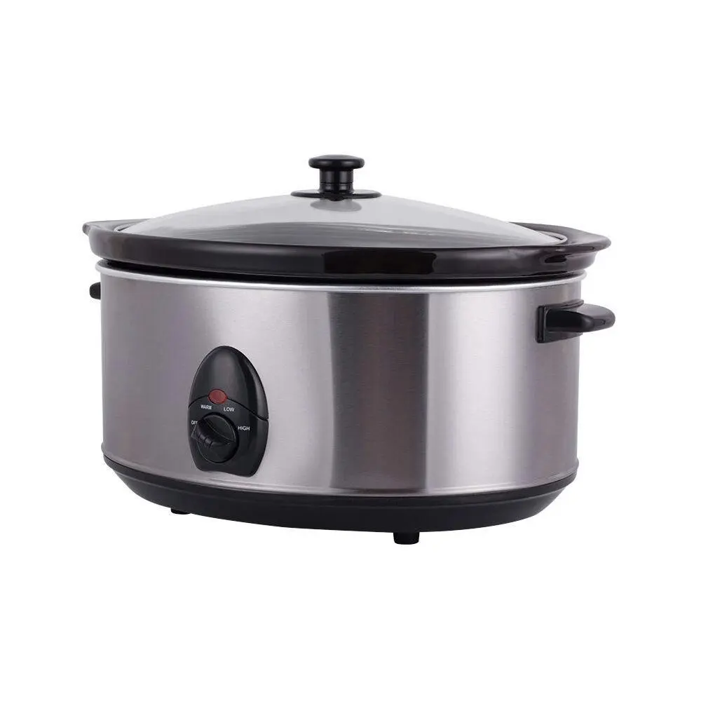 Maxim Kitchen Pro 6L 320W Stainless Steel Food Slow Cooker w/ Ceramic Bowl/Pot - Home & Garden