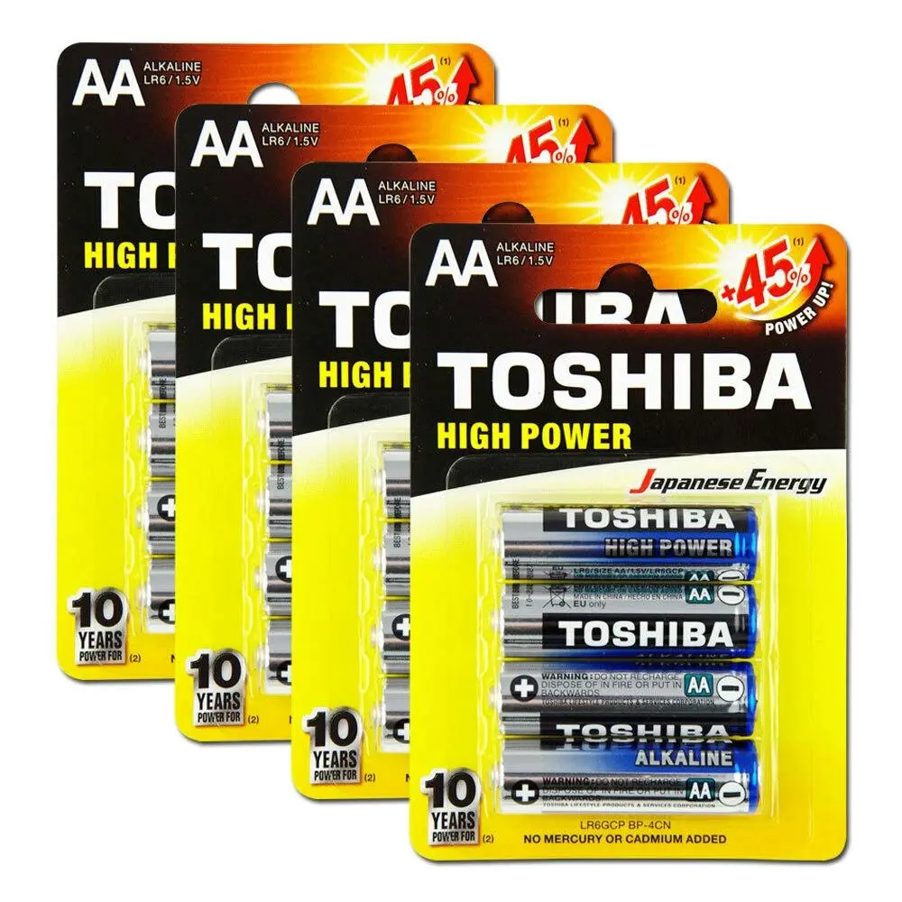 16pc Toshiba Alkaline AA Battery 1.5V Leakage Resistant No Mercury & Cadmium - Electronics
